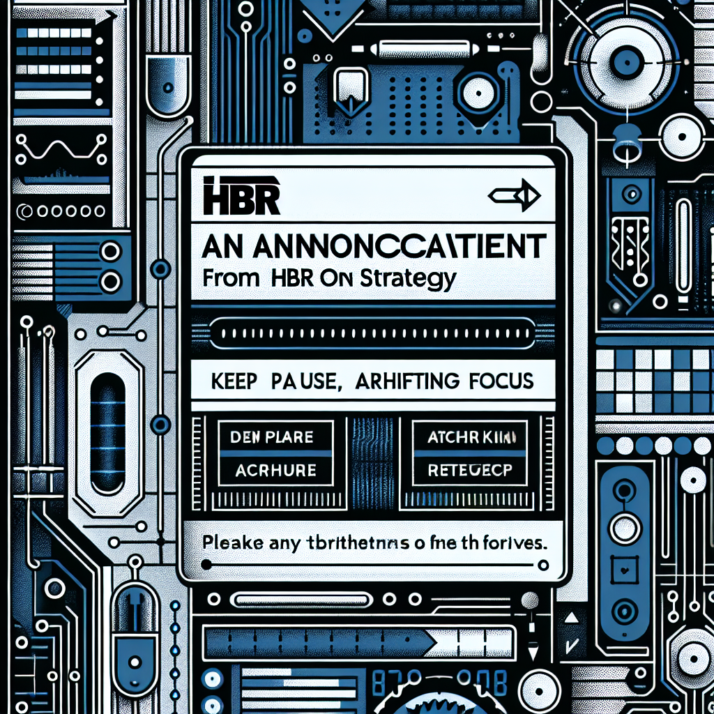 An Announcement from HBR On Strategy